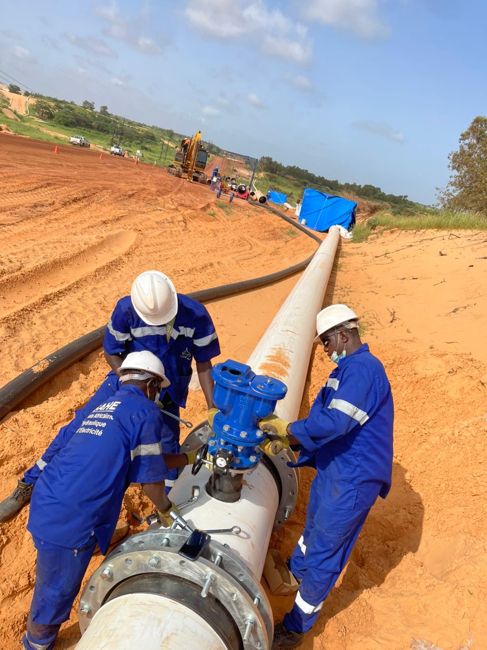Équipe SAHE en intervention sur une conduite d’adduction d’eau au Sénégal